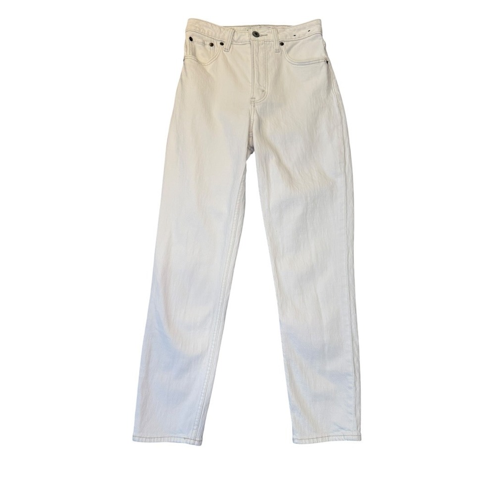 Abercrombie & Fitch Curve Love High Rise Mom Jeans Cream Off-White‎ 24/00R